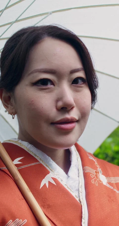 Geisha with an umbrella Stock Footage 313290155