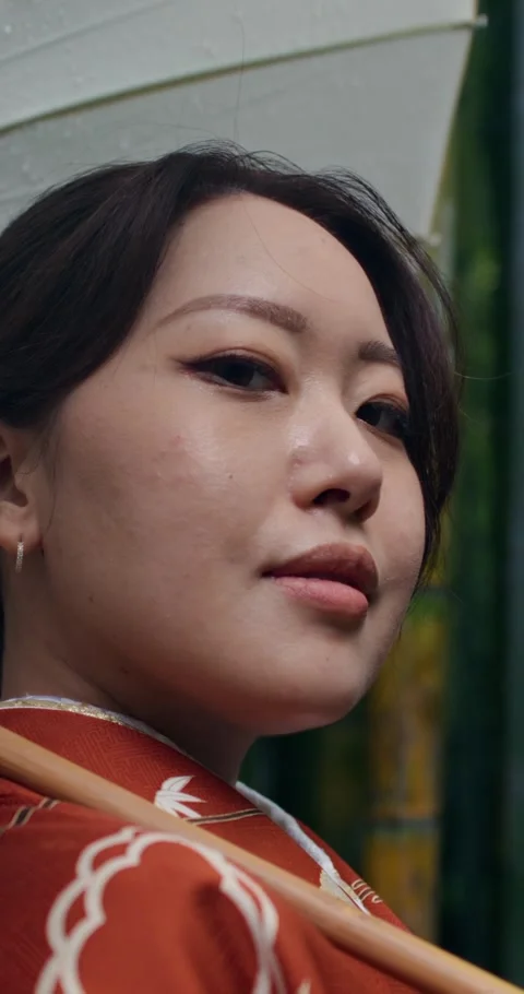 Geisha with an umbrella Stock Footage 313290425