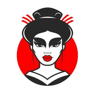 Geisha Vector Logo Illustration. Japanese culture symbol and icon. logo for b Stock Illustration