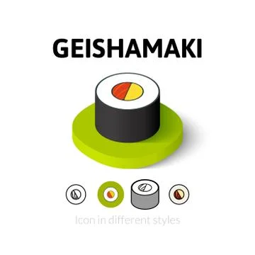 Geishamaki icon in different style Stock Illustration