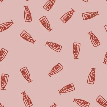 Gel aloe vera line vector seamless pattern Stock Illustration