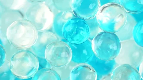 Gel beads background. Blue clear bubbles Stock Footage 276484683