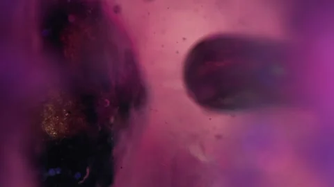 Gel fluid drop ink bubble neon glitter wet paint Stock Footage 268745624