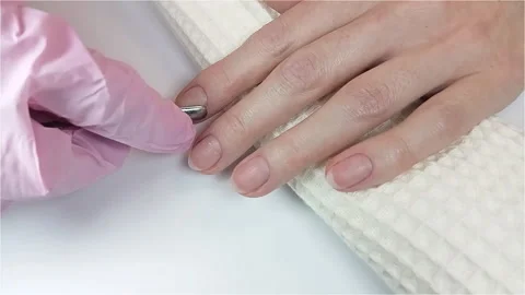Gel polish manicure step-by-step video tutorial Video stock 276359987