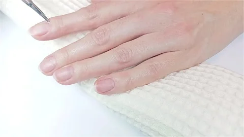 Gel polish manicure step-by-step video tutorial Stock Footage 276360387