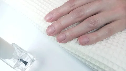 Gel polish manicure step-by-step video tutorial Stockbeeldmateriaal 276360992