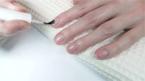 Gel polish manicure step-by-step video tutorial Stock Footage 276361247
