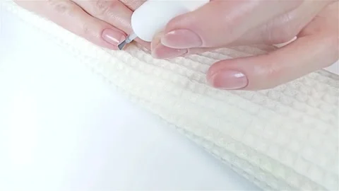 Gel polish manicure step-by-step video tutorial Stockbeeldmateriaal 276361658