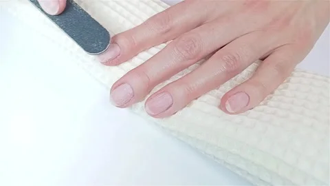 Gel polish manicure step-by-step video tutorial Stockbeeldmateriaal 276362372