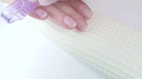 Gel polish manicure step-by-step video tutorial Stock Footage 276362582