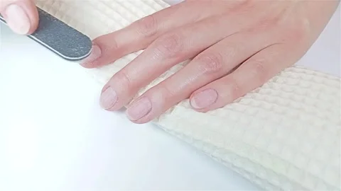 Gel polish manicure step-by-step video tutorial Stock Footage 276362652
