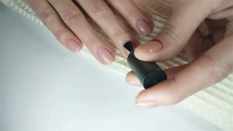 Gel polish manicure step-by-step video tutorial Stock Footage 279678860