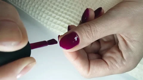 Gel polish manicure step-by-step video tutorial. Step 8 Nails gel polish Video stock 279970137