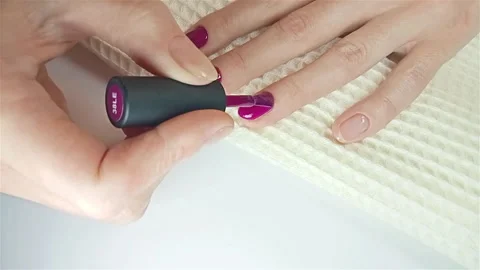 Gel polish manicure step-by-step video tutorial. Step 8 Nails gel polish Video stock 279970368