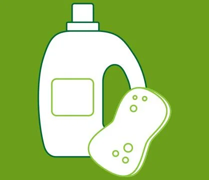 Gel for washing and sponge for cleaning. Stock Illustration