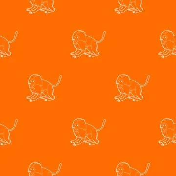 Gelada monkey pattern orange 스톡 일러스트