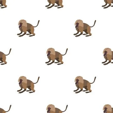 Gelada monkey pattern seamless vector Stock Illustration