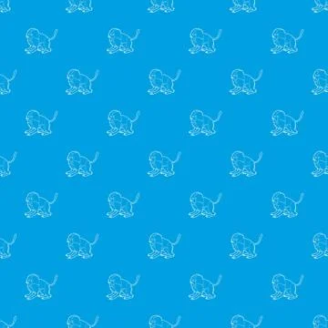 Gelada monkey pattern vector seamless blue Stockillustratie