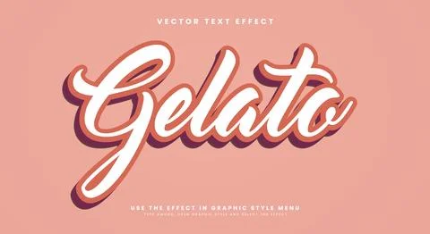 Gelato 3d editable text effect template Stock Illustration
