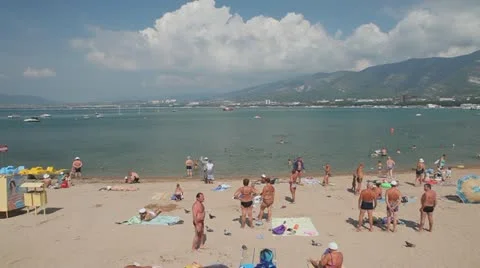 Gelendzhik city beach 스톡 동영상 14570825