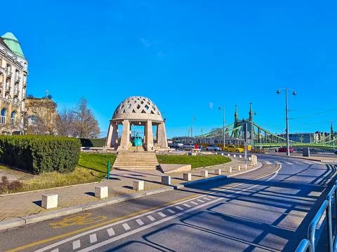 Gellert Square with Source House, Budapest, Hungary Photos