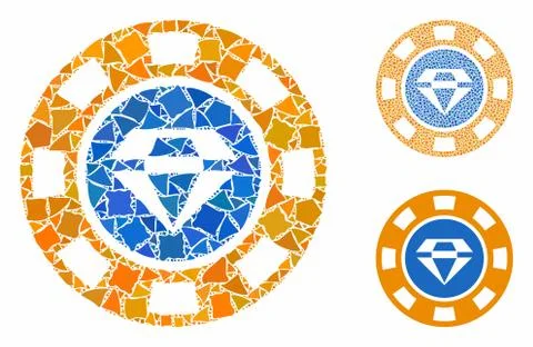 Gem casino chip Composition Icon of Abrupt Items 스톡 일러스트