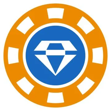 Gem Casino Chip Flat Icon Illustrazione stock