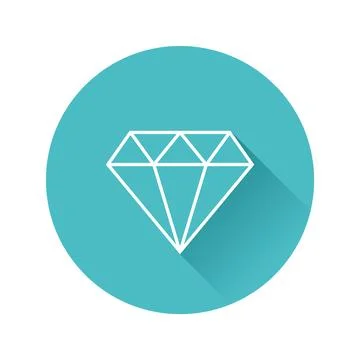 Gem Crystal Geometric Icon Round Style Isolated Vector Stock Illustration