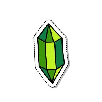 Gem doodle icon, vector sticker illustration Stock Illustration