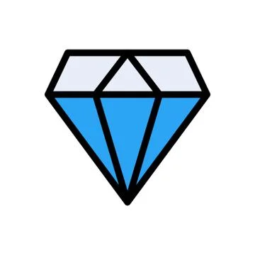 Gem flat color icon 스톡 일러스트