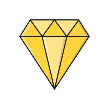 Gem flat color icon Stock Illustration