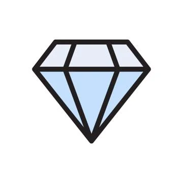 Gem flat color icon Illustrazione stock