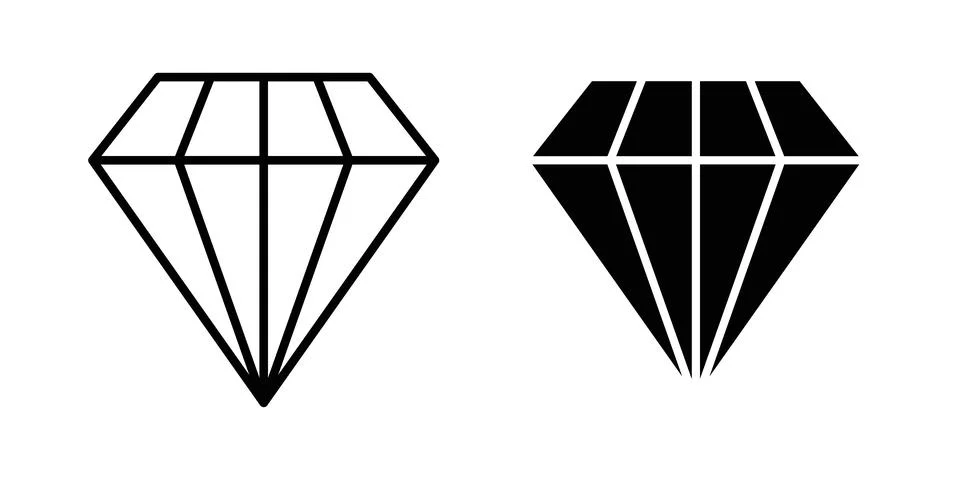 Gem icon Illustration set. Vector Eps10 for apps Stock Illustration