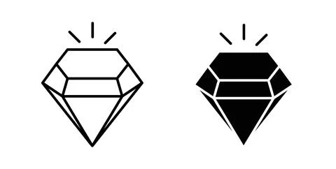 Gem icon symbol. Vector illustration pack in black color. Stock Illustration