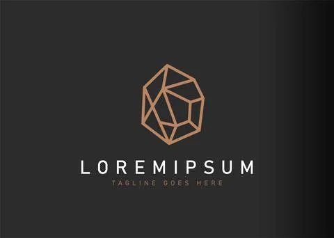 Gem logo design. Icon vector illustration of geometric gemstone. Modern logo  Иллюстрация
