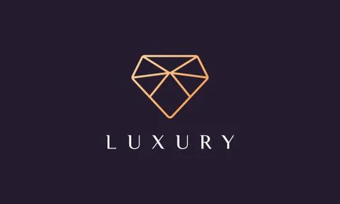 Gem logo shaped simple and modern with luxury gold color Stock Illustration