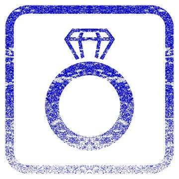 Gem Ring Framed Textured Icon Stock Illustration
