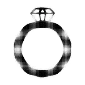 Gem Ring Halftone Dotted Icon Illustrazione stock