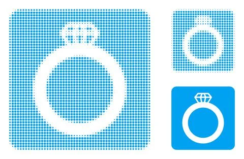 Gem Ring Halftone Dotted Icon Illustrazione stock
