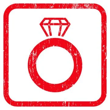 Gem Ring Icon Rubber Watermark 스톡 일러스트