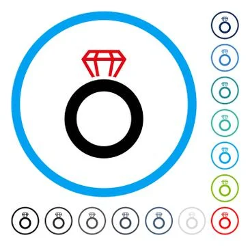 Gem Ring Rounded Vector Icon 스톡 일러스트