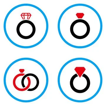Gem Ring Rounded Vector Icons Illustrazione stock