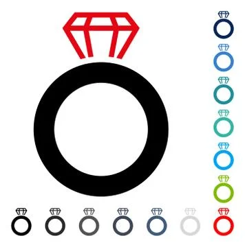 Gem Ring Vector Icon Illustrazione stock