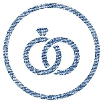 Gem Rings Rounded Fabric Textured Icon 库存插图