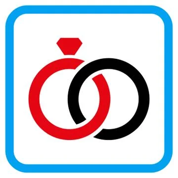 Gem Rings Vector Icon in a Frame Illustrazione stock