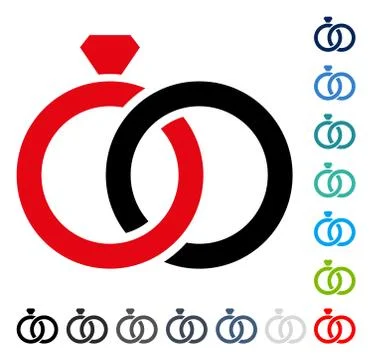 Gem Rings Vector Icon Stock Illustration