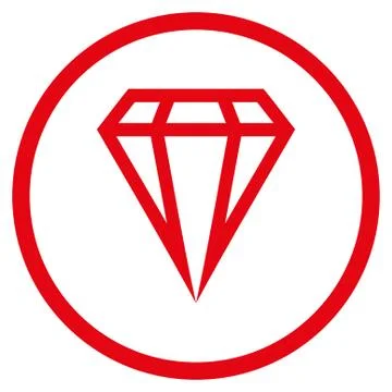 Gem Rounded Raster Icon Illustrazione stock