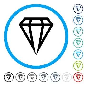 Gem Rounded Vector Icon Stock Illustration