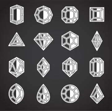 Gem stone icons set on background for graphic and web design. Creative Stock Illustration
