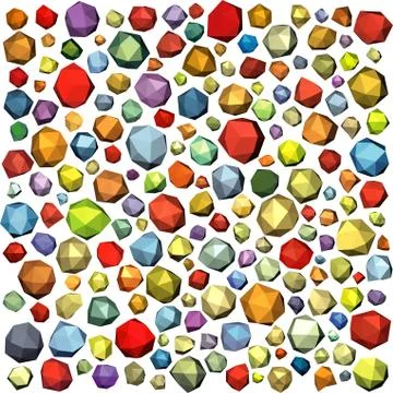 Gem stone rock polygonal abstract shape in multiple color Stock Illustration